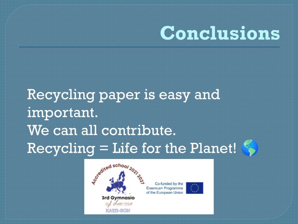 Recycle and upcycle Paper: Μία παρουσίαση του σχολείου μας!
